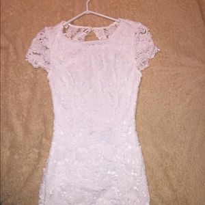 Tight backless white dress